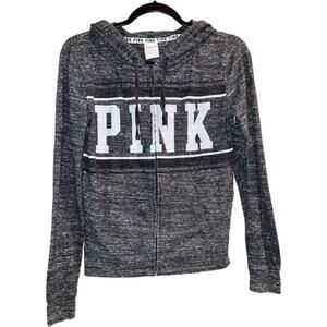 Women's Victoria's Secret PINK Gray Zip Up Hoodie Jacket Size XS